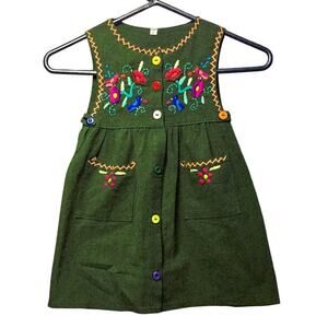 Mexico embroidered green dress size girls 8
